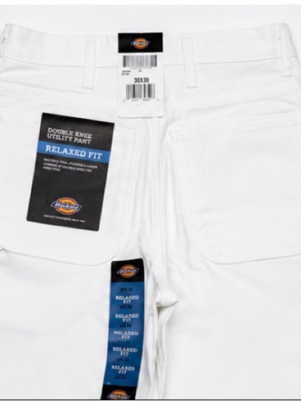 NWT Dickies White Double Knee Utility Pants Relaxed Fit 30x30 Workwear - Picture 3 of 5